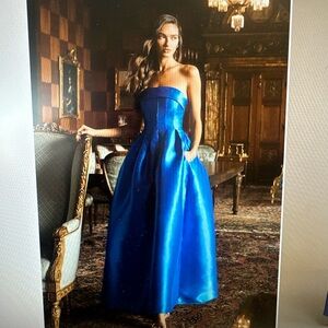 Lulu's Royal Blue Strapless Maxi Dress